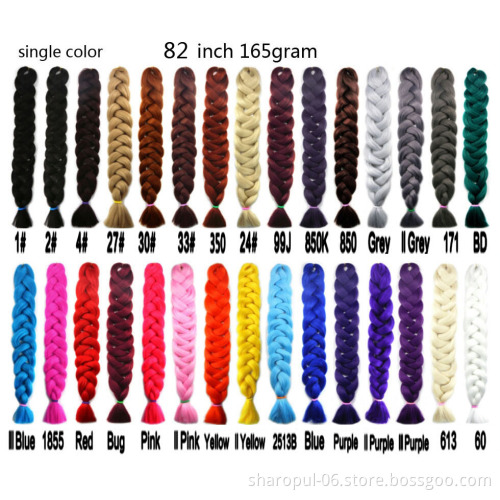 Crochet Box Braid Ombre Braiding Hair Extension Synthetic African Extention Jumbo Raw Material Fiber Hair Weave